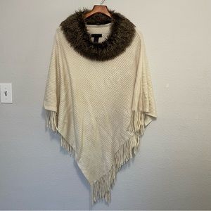 Steve Madden Faux Fur Poncho